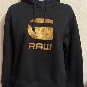 G-Star Men's Black Sweater with Gold Logo